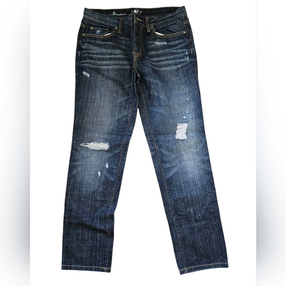 LOFT Women's Boyfriend Jeans - Dark Blue